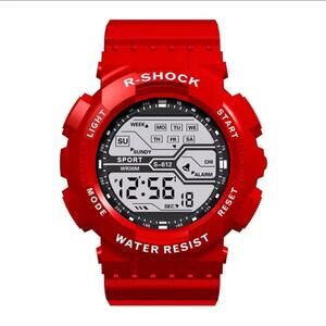 Red Digital watch. Mens sport watch.  Free gift.